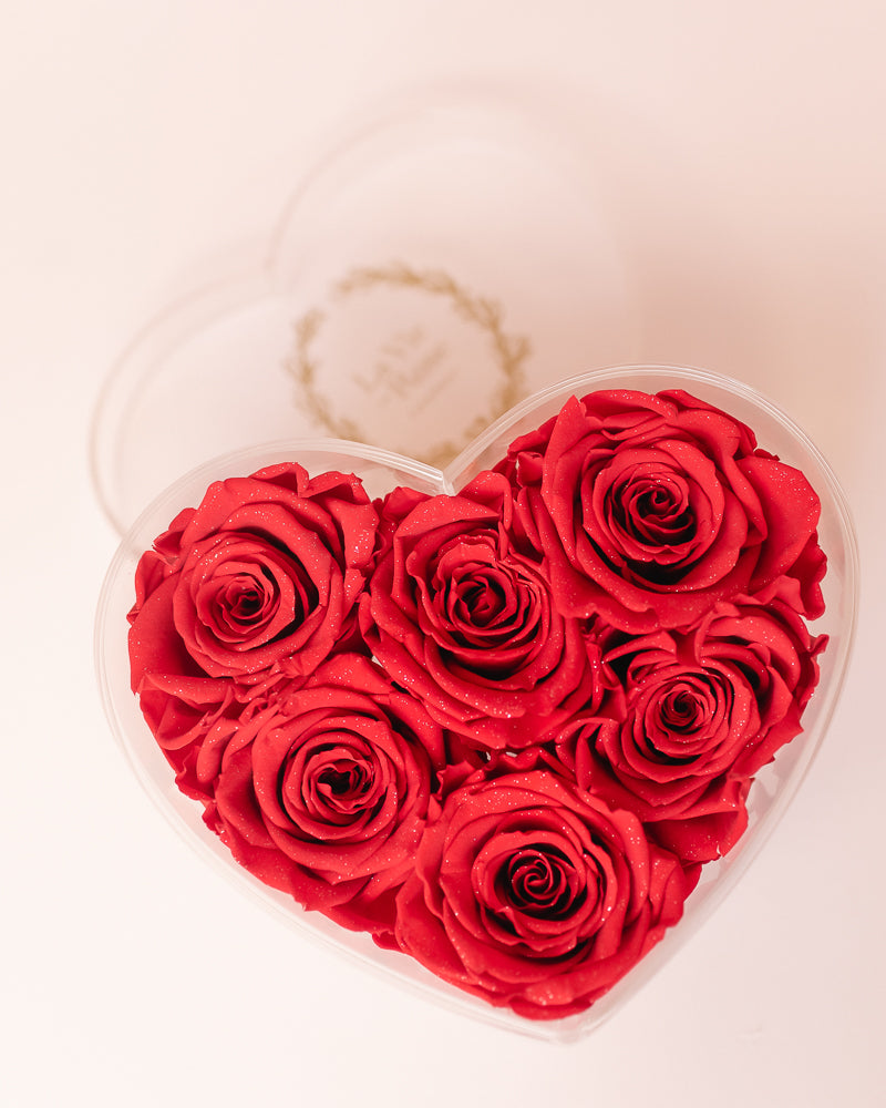 L'Amour - 6 Premium Everlasting Rose heart box – La Vie en Rose Company