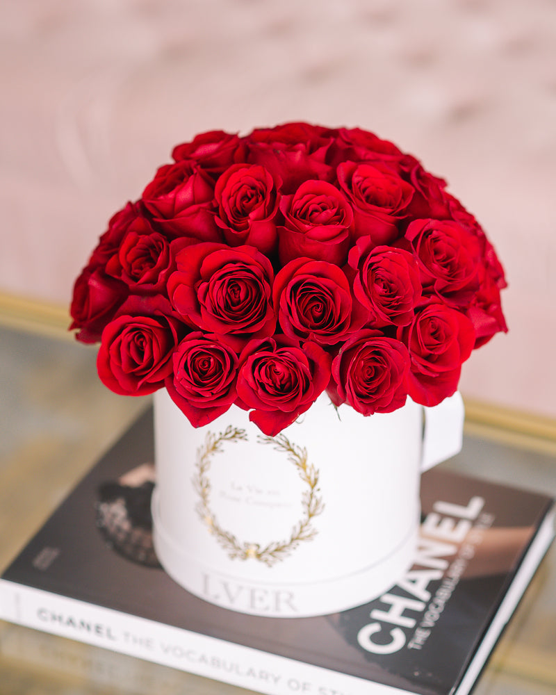 J'Adore - Signature Red Roses with Single White Orchid – La